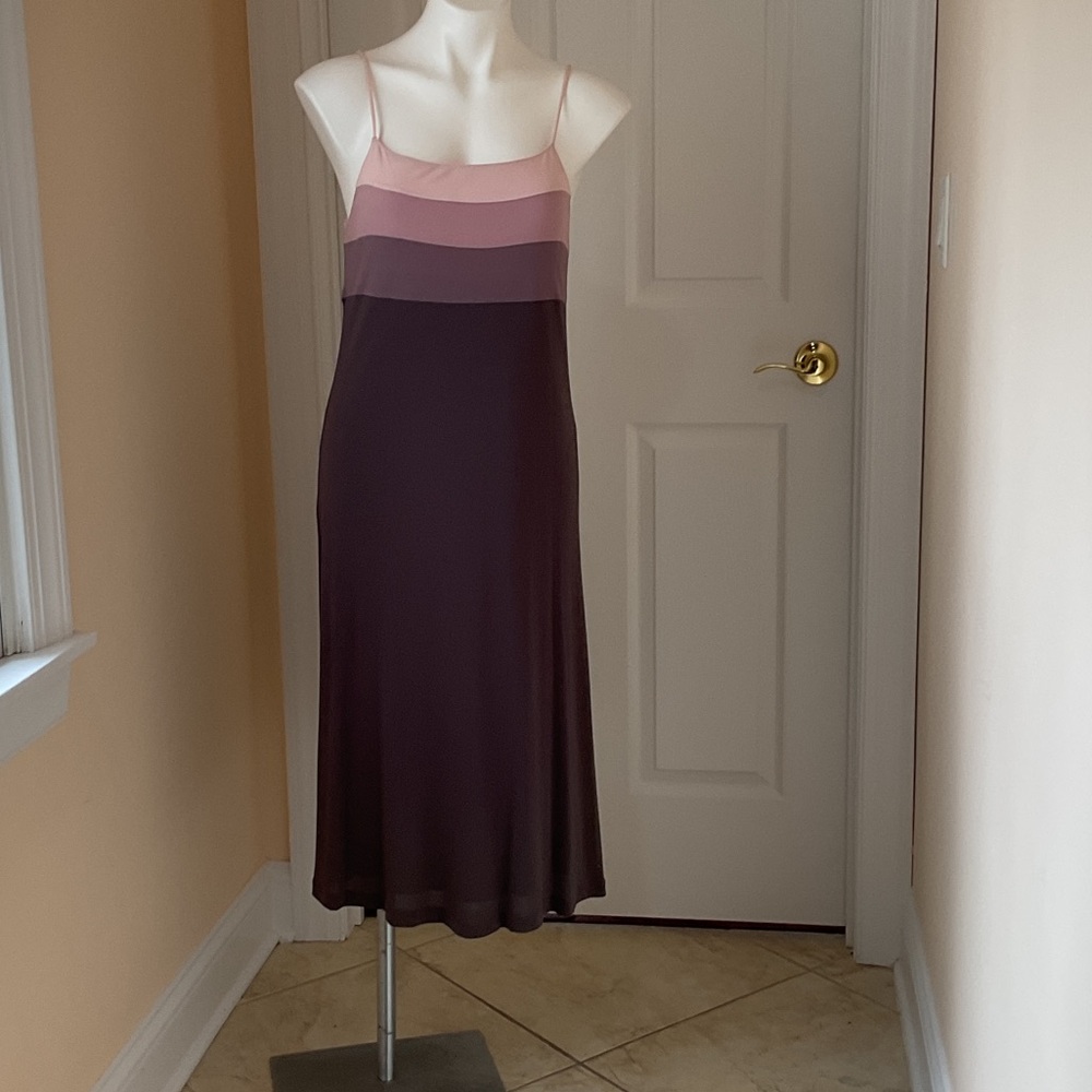 Elegant Pink and Purple Midi Dress